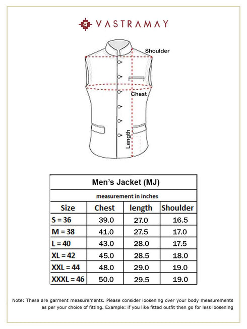 Men's Rust Printed Nehru Jacket
